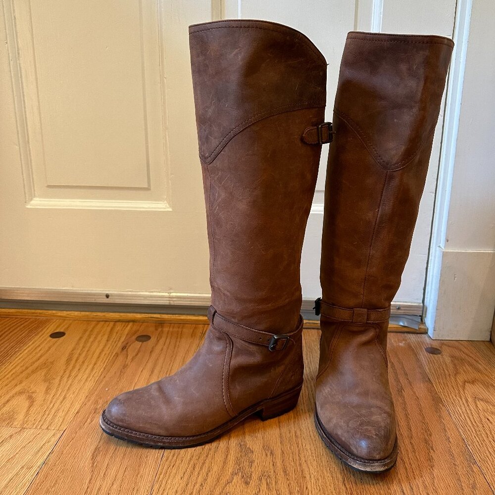 Frye Dorado Leather Riding Boot with Lug Sole - Sz 7.5